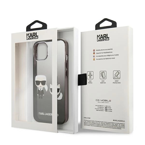 Karl Lagerfeld KLHCP13STGKCK iPhone 13 mini 5,4" hardcase czarny/black Gradient Ikonik Karl & Choupette_7