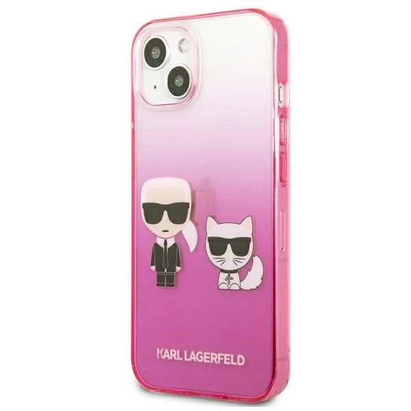 Karl Lagerfeld KLHCP13STGKCP iPhone 13 mini 5,4" hardcase różowy/pink Gradient Ikonik Karl & Choupette_1