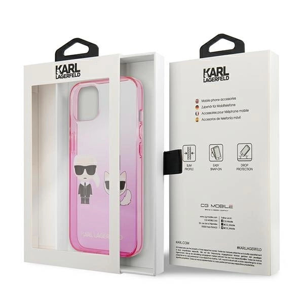 Karl Lagerfeld KLHCP13STGKCP iPhone 13 mini 5,4" hardcase różowy/pink Gradient Ikonik Karl & Choupette_7