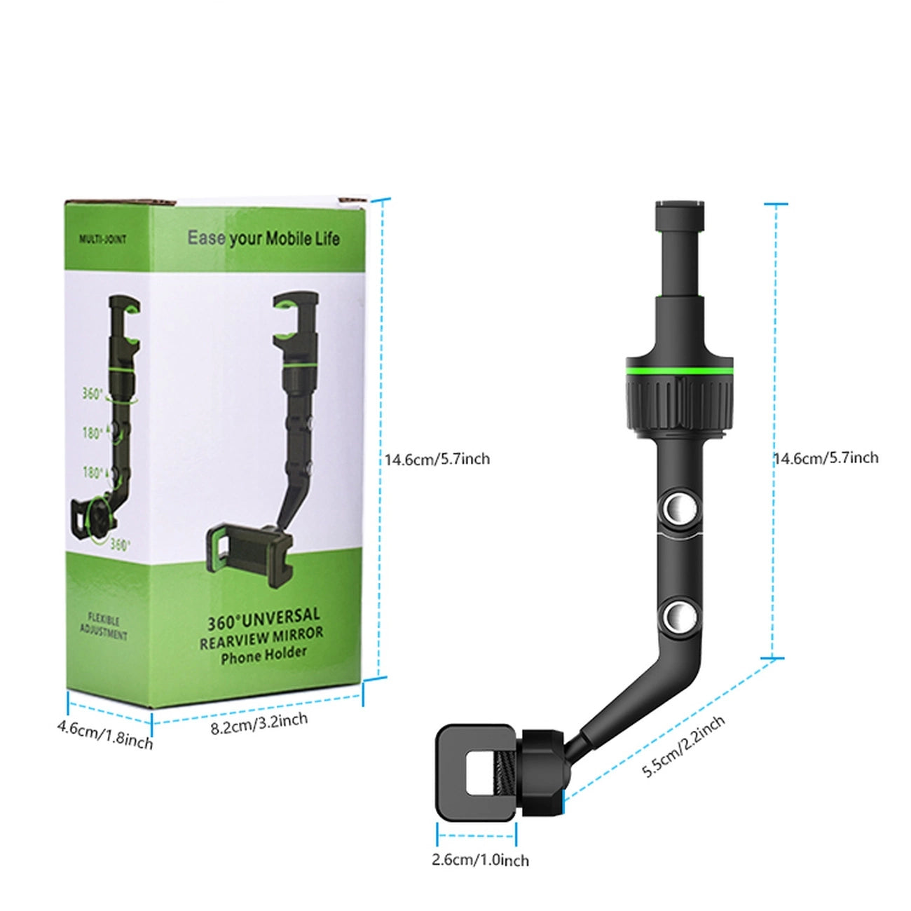 Adjustable car rearview mirror holder for smartphone_5