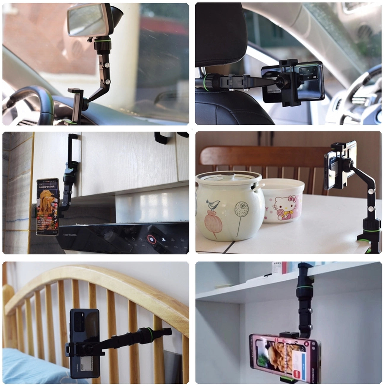 Adjustable car rearview mirror holder for smartphone_6