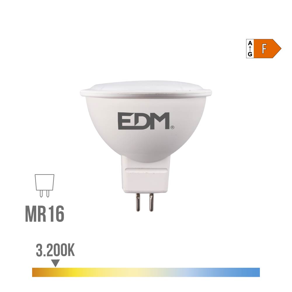 Lâmpada led dicroica mr16 8 w 780 lm 3200 k luz quente 120° ø5 x 5 cm_0