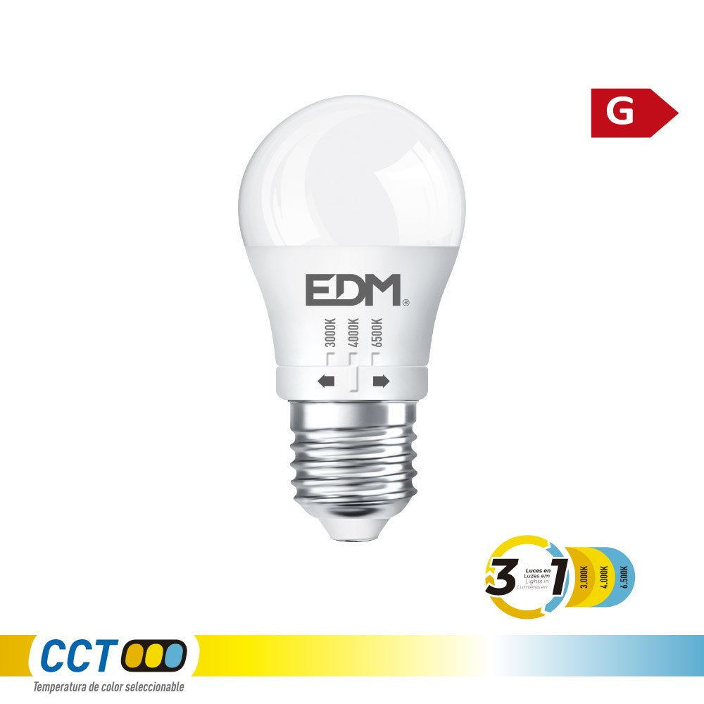 Lâmpada esférica led p45 e27, 6 w, 500 lm, 3cct, ø45 x 88 mm_0