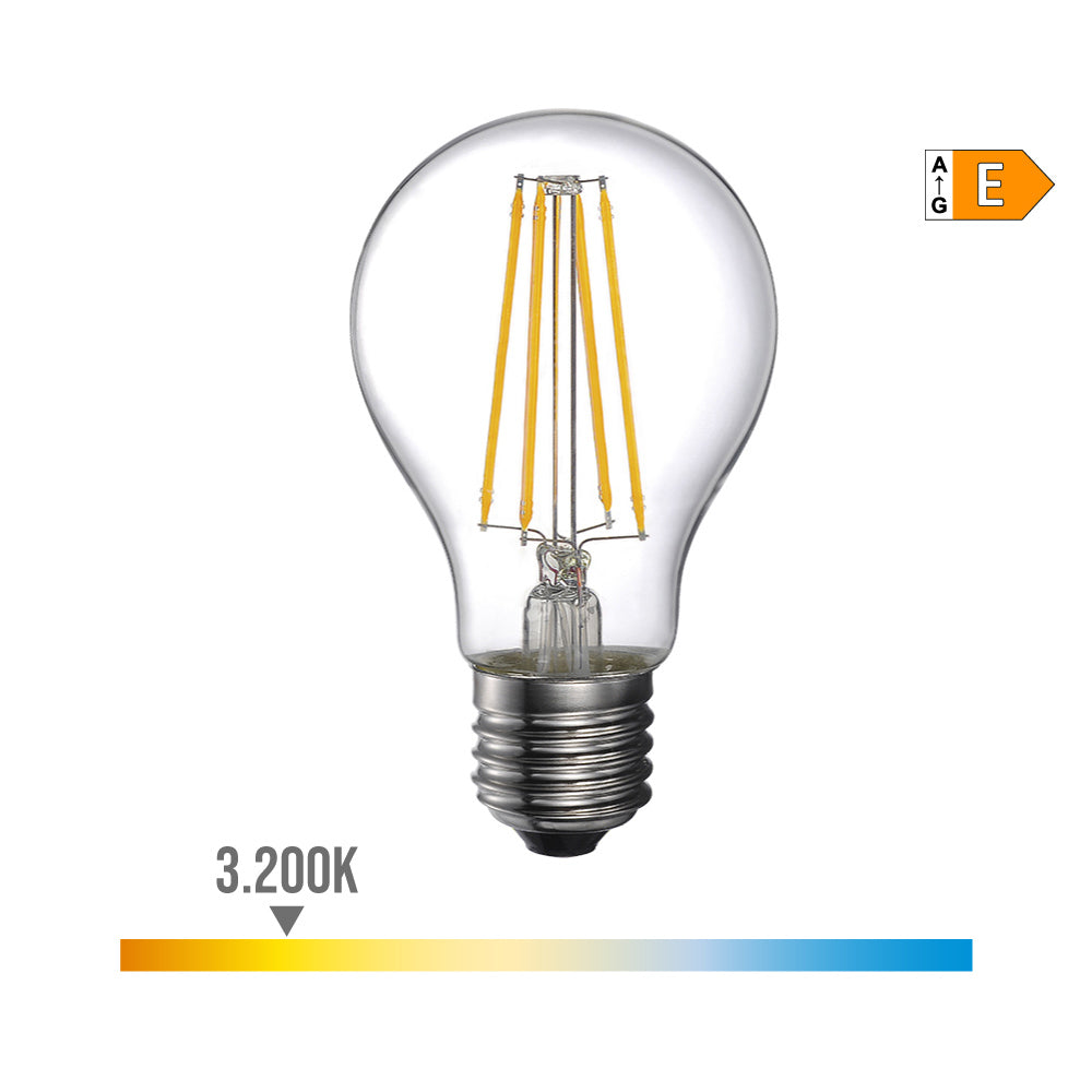 Lâmpada standard com filamento de led e27 6w 800lm 3200k luz quente ø6x10,6cm edm_0