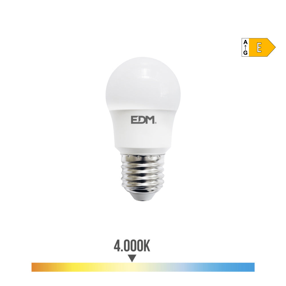Lâmpada esférica led e27 8,5w 950lm 4000k luz dia ø4,5x8,6cm edm_0