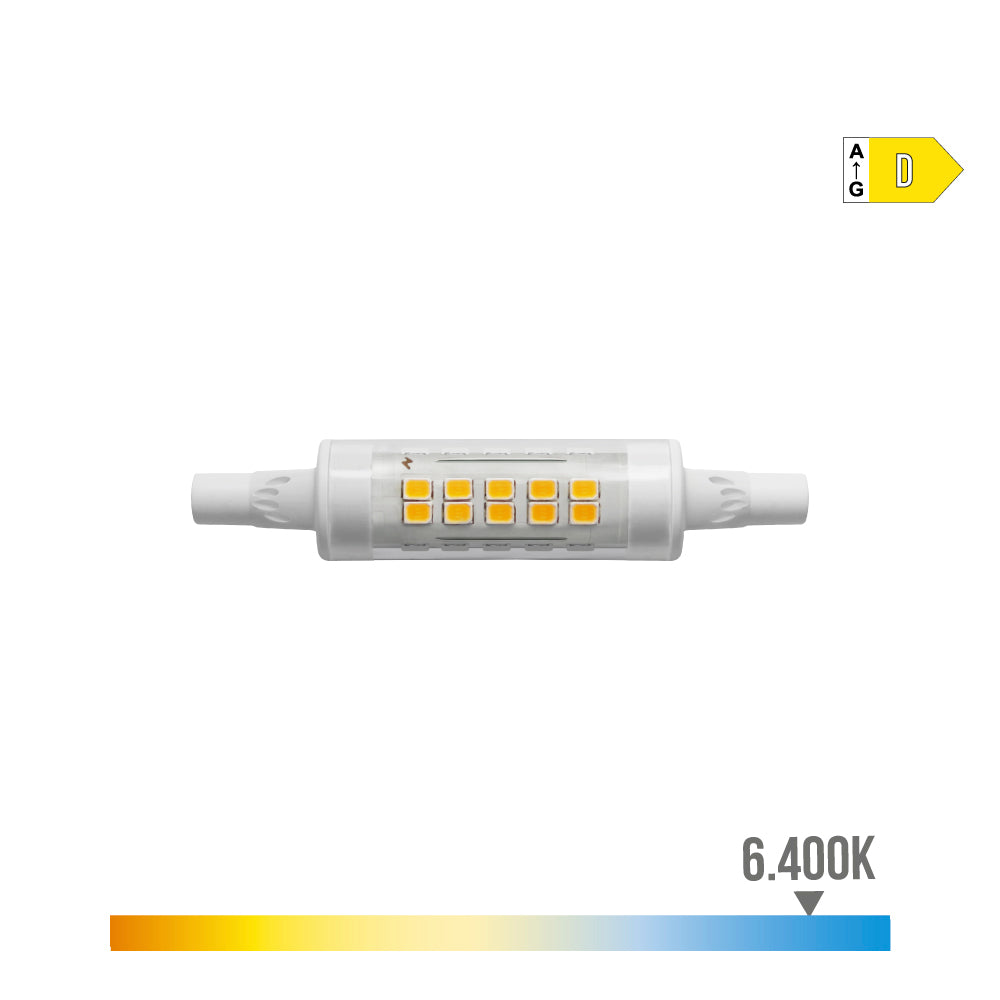 Lâmpada lineal led 78mm r7s 5.5w 800lm 6400k luz fria ø1.6x7.8cm edm_0