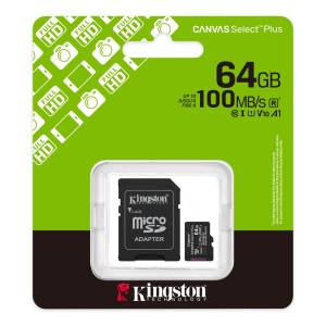 Kingston Micro SD 64GB Cl10Canvas S.Plus SDCS3/64GB +Ad.SD_0