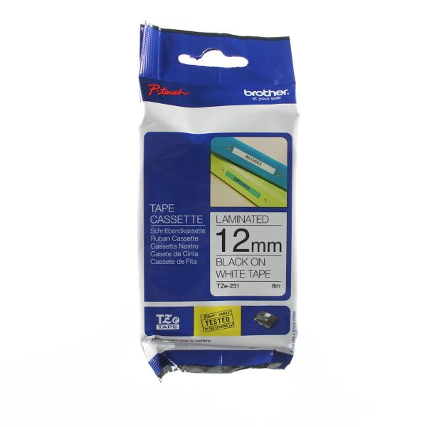 Fita de Impressão Brother TZE-N231/ Branco e Preto/ Compatível com Etiquetas_0