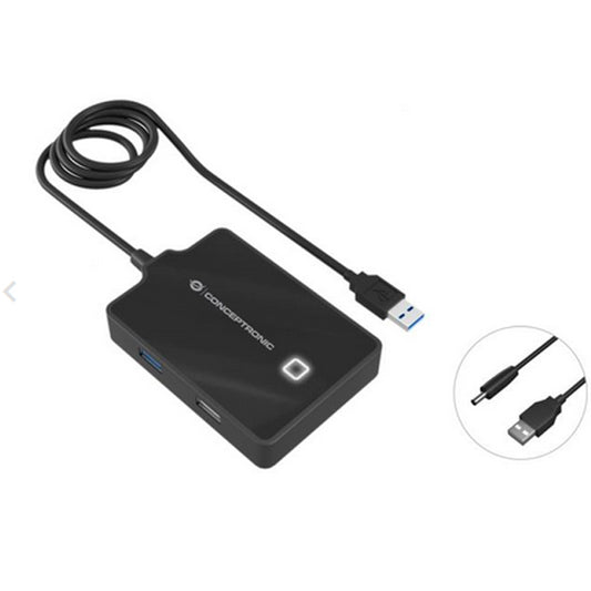CONCEPTRONIC HUB USB3.0 1xUSB3.2  3xUSB 1x POWER JACK_0
