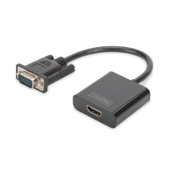 Conversor VGA para HDMI DIGITUS / Áudio Full HD / 15 cm / Preto_0