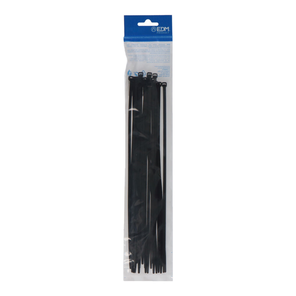 Abraçadeiras pretas 300x4,8mm nylon de alta qualidade (blister 25 unid.) edm_0