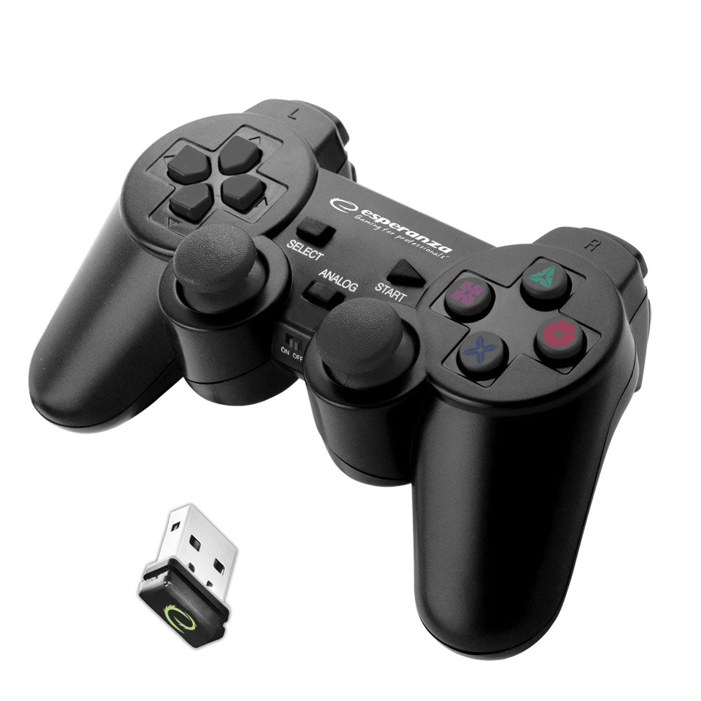 ESPERANZA WIRELESS GAMEPAD 2.4GHZ PS3/PC USB GLADIATOR BLACK_0