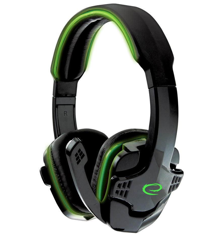 ESPERANZA STEREO HEADPHONES WITH MICROPHONE FOR GAMERS RAVEN GREEN_0