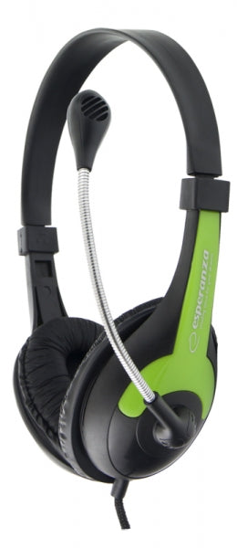 ESPERANZA STEREO HEADPHONES WITH MICROPHONE ROOSTER GREEN_0