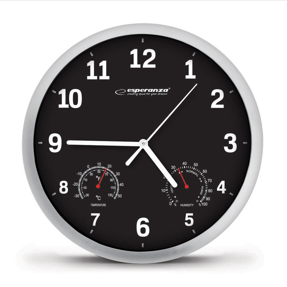 ESPERANZA WALL CLOCK LYON BLACK_0