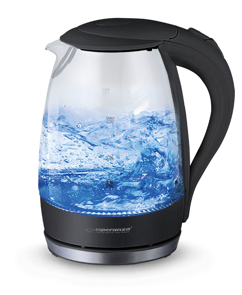 ESPERANZA ELECTRIC KETTLE GLASS WITH LED LIGHT SALTO ANGEL 1.7 L BLACK_0