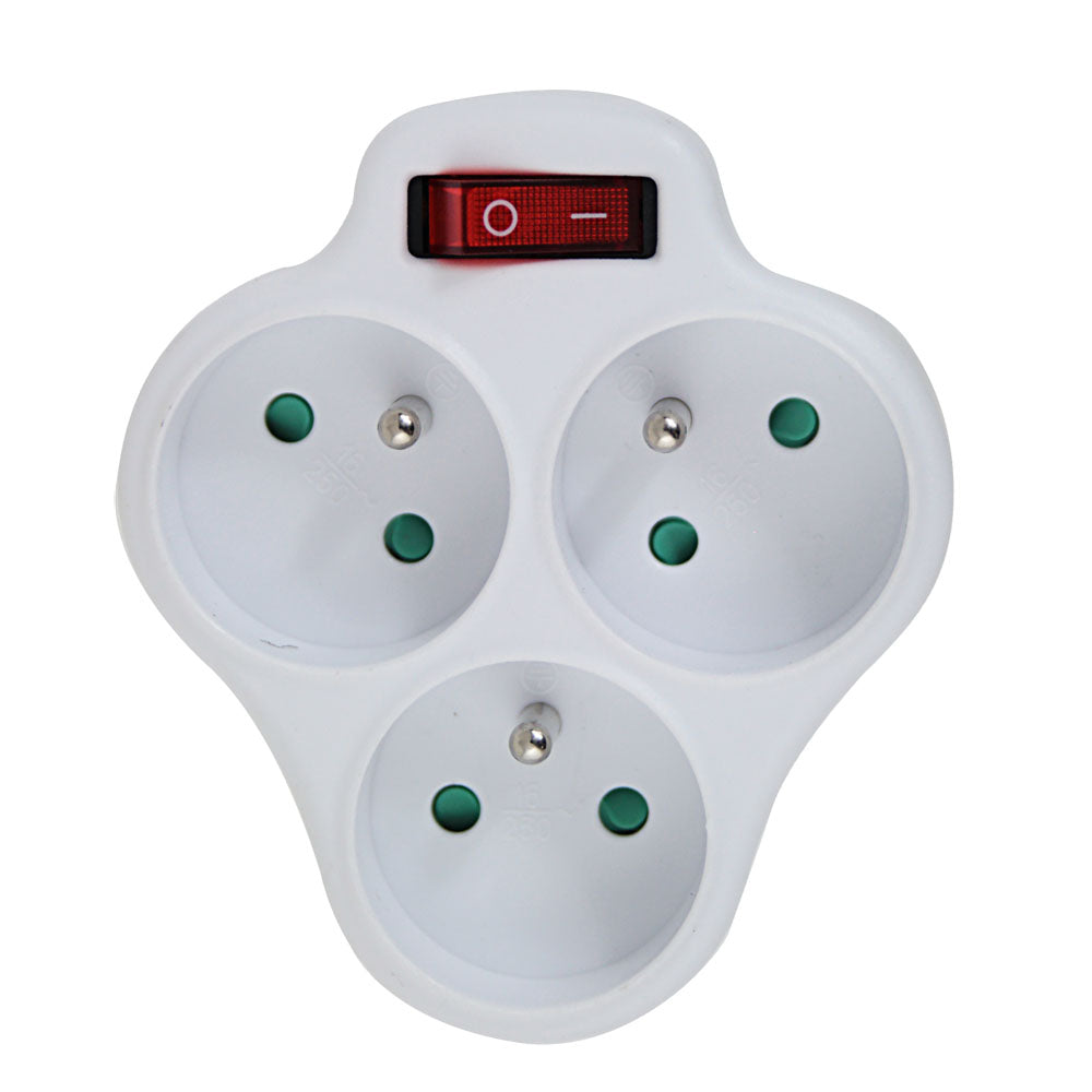 ESPERANZA ELEC. SOCKET SPLITTER 3 SOCKETS SWITCH WHITE_0