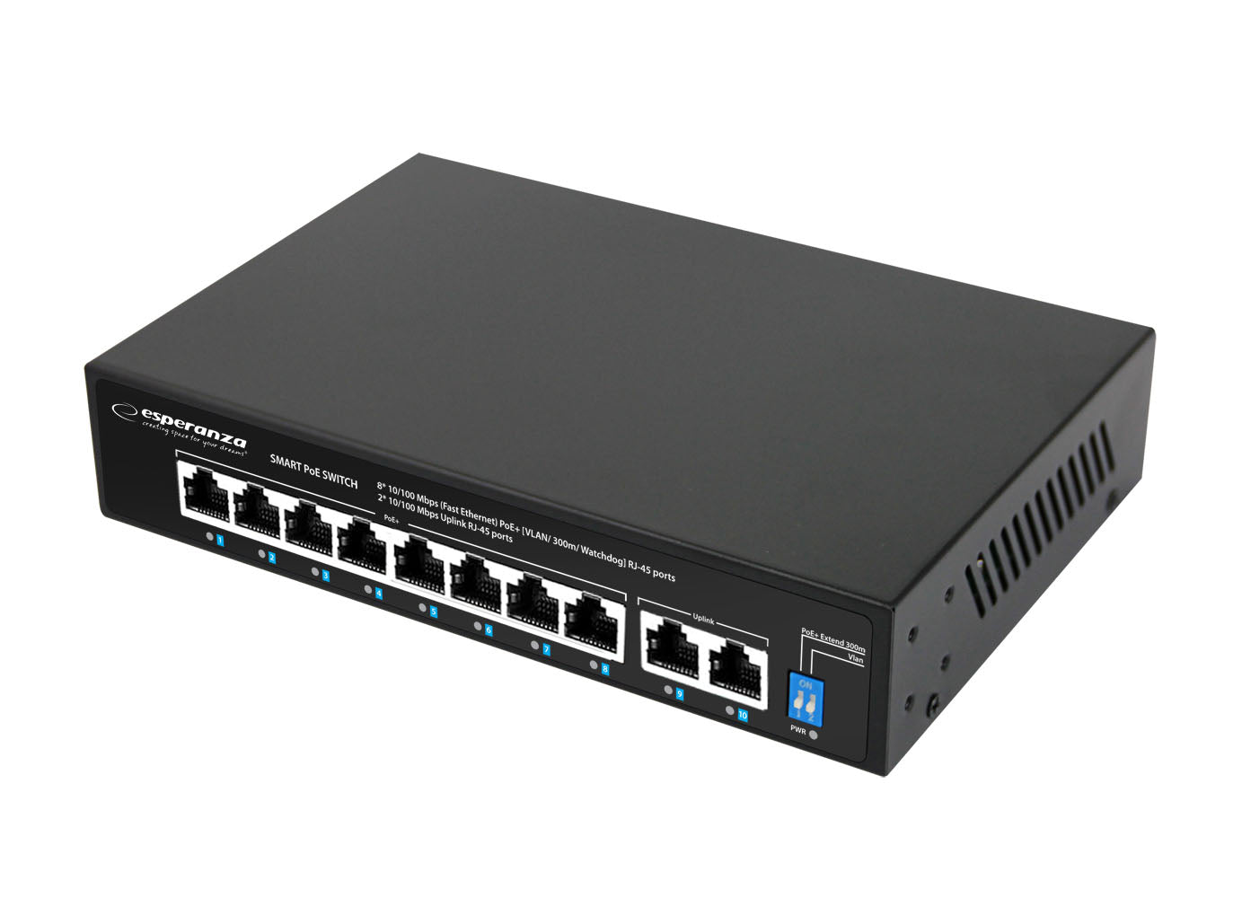 ESPERANZA 8 PoE + 2 UPLINK PORT ETHERNET SWITCH 10/100 SPOTTER_0