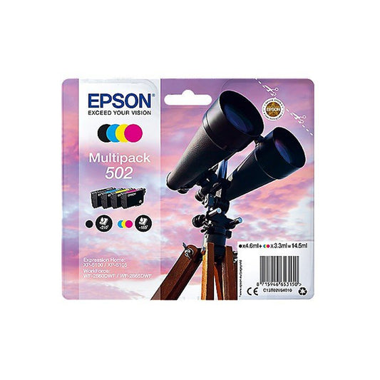Epson Tinteeiro Pack 4 Cores 502 XP5100/105 WF-2860DWF/865DWF com Alarme_0