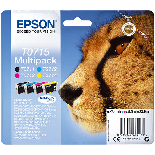 Pack 4 Tinteiros EPSON Cores (T071140+240+340+440) C/Frequência_0