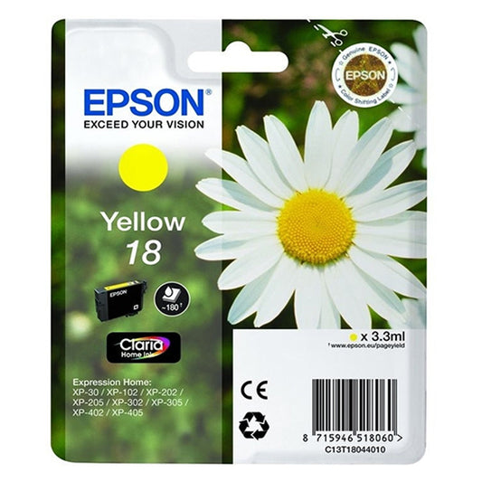 EPSON Tinteiro Amarelo 18 XP102/XP205/XP305/XP405 com Alarme #Promo até Final Stock_0