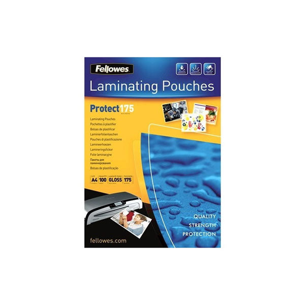 Fellowes A4 Glossy 175 Micron Laminating Pouch - 100 pack_0