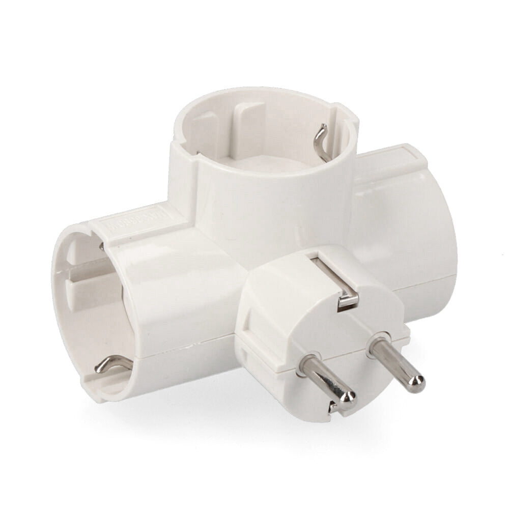 Adaptador triplo 2p+e, 16a 250v~ entrada lateral, branco (retrátido)_0