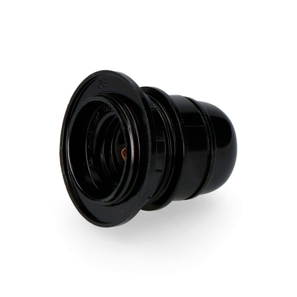Casquilho semi-rosca e27 homologado + anilha (retractilado) preto edm_0