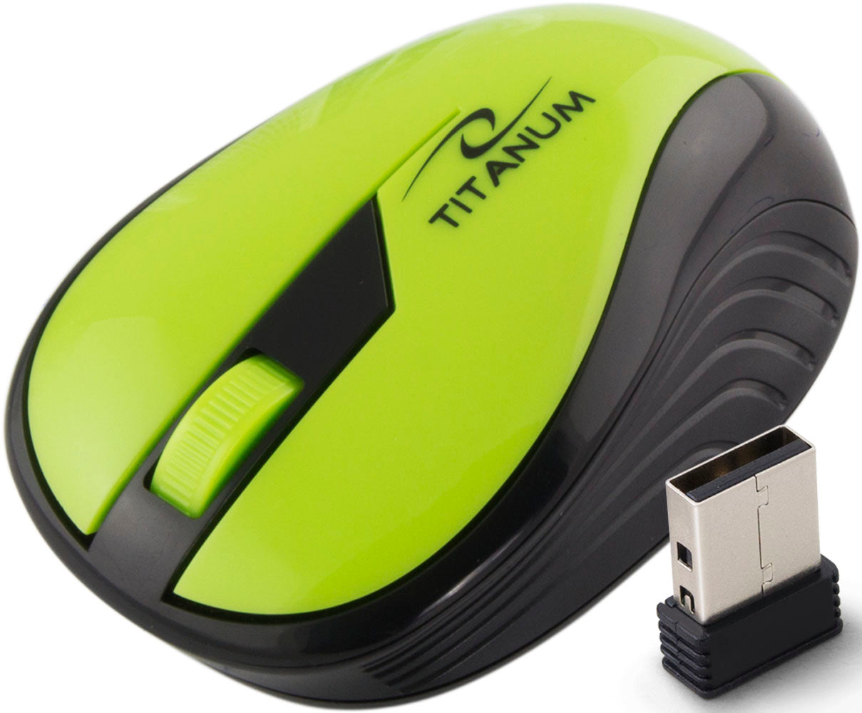 TITANUM WIRELESS 2.4GHZ OPTICAL MOUSE 3D USB RAINBOW GREEN_0