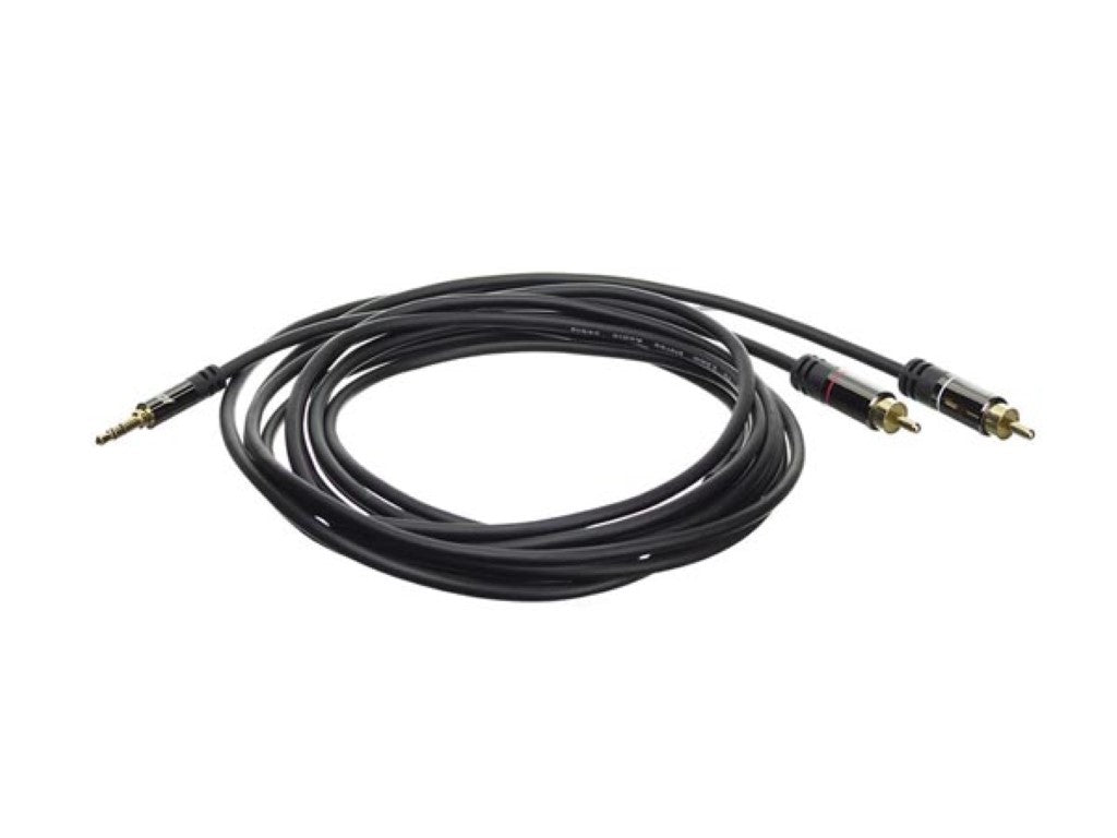 Cabo de ligação profissional mini jack macho - Áudio RCA - fichas metálicas - 1.5 m_0