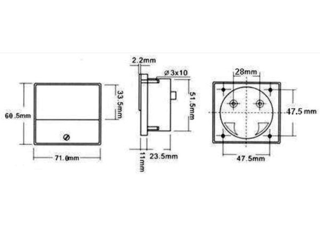 PAINEL MEDIDOR DE TENSÃO ANALÓGICO 50V DC / 70 x 60mm_0
