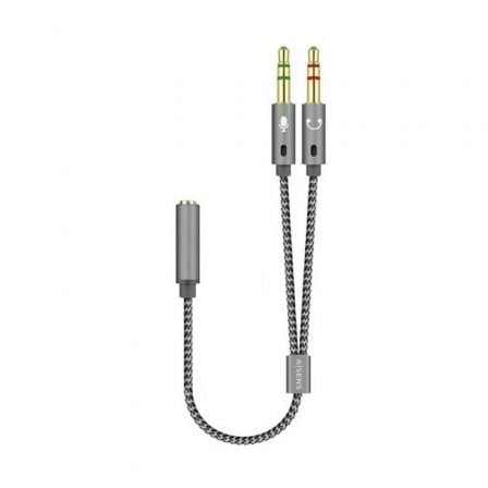 Adaptador Aisens A128-0417/ Jack 3.5 Hembra - 2x Jack 3.5 Macho/ 25cm/ Gris_0