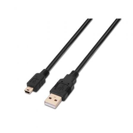 Cabo USB 2.0 AISENS A101-0025 / Preto / 1.8m / Até 2.5W / 60Mbps