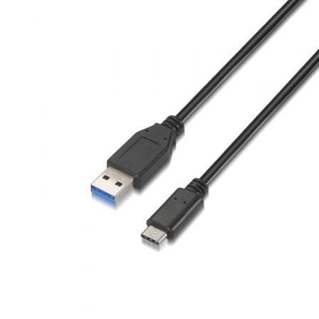 Cabo USB 3.1 Tipo-C Aisens A107-0060 / Preto / Até 27W / 625Mbps / 1m