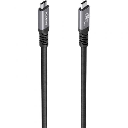 Cable USB 3.2 Tipo-C Aisens A107-0990/ USB Tipo-C Macho - USB Tipo-C Macho/ Hasta 100W/ 10Gbps/ 5m/ Negro_0