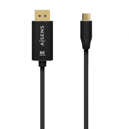 Cable Conversor DisplayPort AISENS A109-0687 / Preto / 8K 60Hz / 1.8m