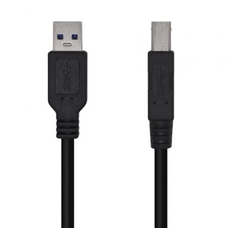 Cabo USB 3.0 Aisens A105-0445 / Tipo-B Macho - Macho / 3m / Preto