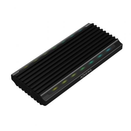 Caja Externa para Disco SSD M.2 SATA/NVMe Aisens ASM2-RGB012B/ USB 3.2/ Sin tornillos_0