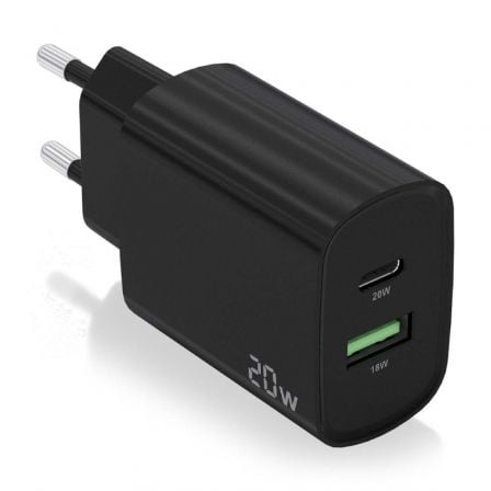 Cargador de Pared Aisens A110-0755/ 1xUSB Tipo-C/ 1xUSB/ 20W_0