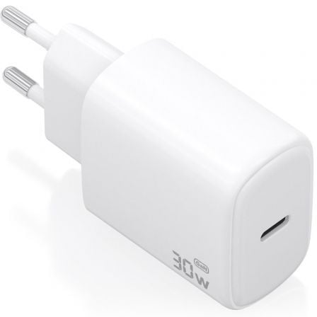 Cargador de Pared GaN Aisens A110-0975/ 1xUSB Tipo-C/ 30W/ Blanco_0