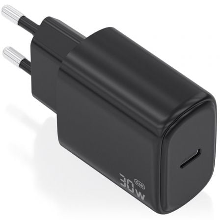Cargador de Pared GaN Aisens A110-0976/ 1xUSB Tipo-C/ 30W/ Negro_0