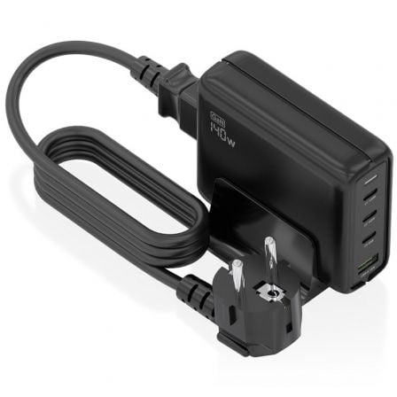 Cargador Sobremesa GaN Aisens ASCH-140W4P056-BK/ 3xUSB Tipo-C/ 1xUSB/ 140W_0