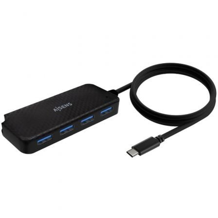 Hub USB Tipo-C AISENS / 4xUSB / Preto / A109-0716