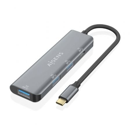 Hub USB Tipo-C AISENS / 3xUSB / 1xUSB Tipo-C / Gris / A109-0762