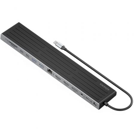 Hub USB Tipo-C Aisens ASUC-13P042-GR/ 2xUSB Tipo-C/ 1xUSB Tipo-C PD/ 2xUSB/ 2xHDMI/ 1xDisplayPort/ 1xLector de Tarjetas/ 1xJack 3.5mm/ 1xRJ45/ Gris_0