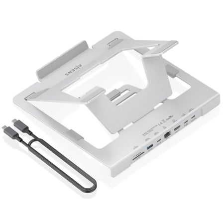 Soporte de Sobremesa - Docking USB Tipo-C Aisens ASUC-7P045-GR/ 1xUSB/ 1xUSB Tipo-C/ 1xHDMI/ 1xRJ45/ 1xLector de Tarjetas/ 1xUSB Tipo-C PD/ Gris_0