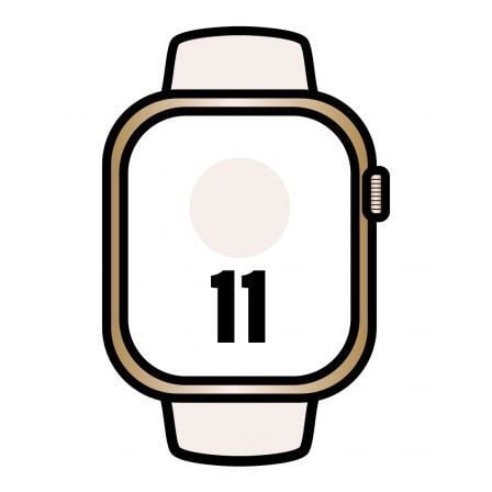 Apple Watch Series 11/ GPS/ Cellular/ 46mm/ Titanio Dorado/ Correa Deportiva Rosa Rubor M/L_0