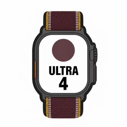 Apple Watch Ultra 4/ GPS/ 49mm/ Caja de Titanio Negro/ Correa Loop Trail Burdeos M/L_0