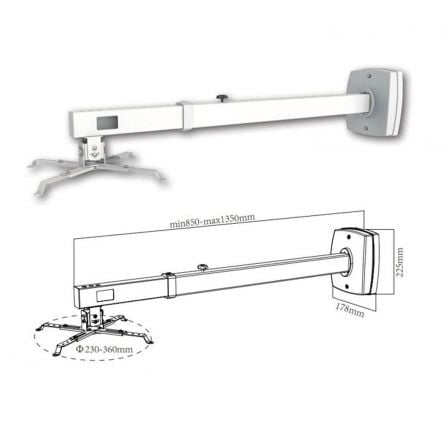 Soporte de Pared APPROX / Extensível / até 10kg / Preto / appSV03P