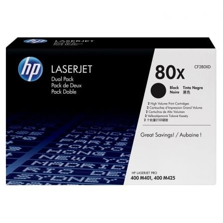 Tóner Original HP nº80X XL Alta Capacidad Multipack/ 2x Negro_0